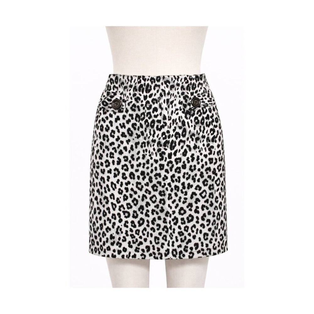 Gray Leopard Print Siren Skirt Animal Print Retro PinUp Punk Rockabilly NWT RARE